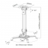 Uchwyt Sufitowy Do Projektora 38-58cm 13,5kg Srebrny